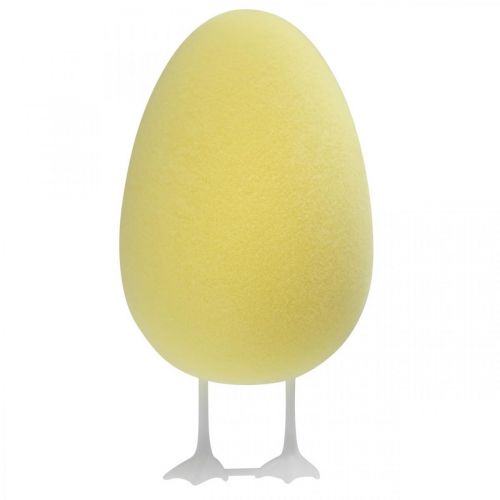 Artículo Huevo decorativo con patas decoración de mesa amarillo Pascua figura decorativa huevo Al 25cm
