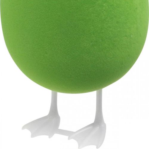 Artículo Huevo de Pascua con pies huevo decorativo flocado verde Decoración escaparate Pascua H25cm