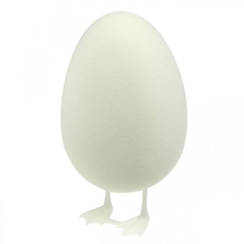 Floristik24 Huevo decorativo con patas Clara de huevo Decoración de mesa Figura de Pascua Al 25cm