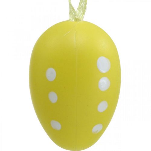 Artículo Mini huevo de Pascua para colgar con puntos amarillo, rojo, naranja Al.4cm 24 piezas