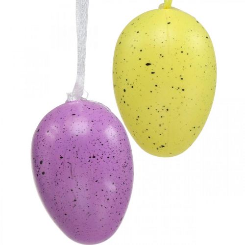 Floristik24 Huevo de pascua para colgar huevo de plastico colores surtidos H6cm 12 piezas