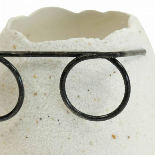 Floristik24 Huevo con vasos jarrón decorativo blanco decoración de Pascua Ø7,5cm H9cm 6 piezas