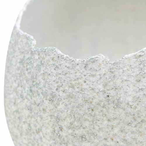 Floristik24 Macetero Cáscara de huevo Decoración de Pascua Huevo decorativo Plata Al. 11 cm 4 piezas