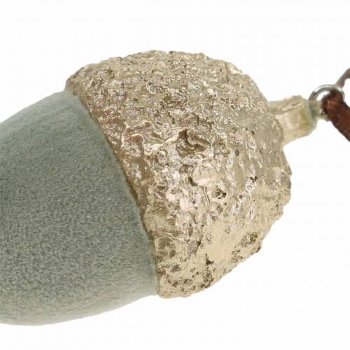 Floristik24 Decoraciones para árboles de Navidad bellota verde, dorado 4 × 6cm 6pcs