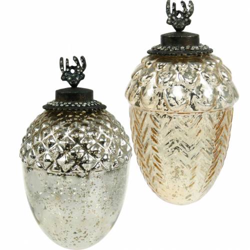 Floristik24 Bellota decorativa para colgar copa 15cm champagne 2 piezas en un set