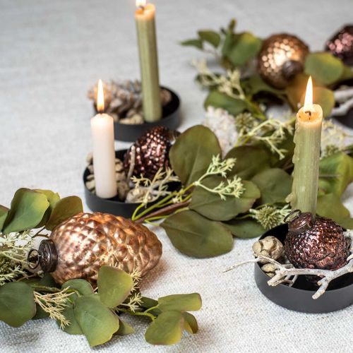 Floristik24 Bellota vidrio dorado vintage deco conos decoraciones para árboles de Navidad 5.5 × 8cm 12pcs