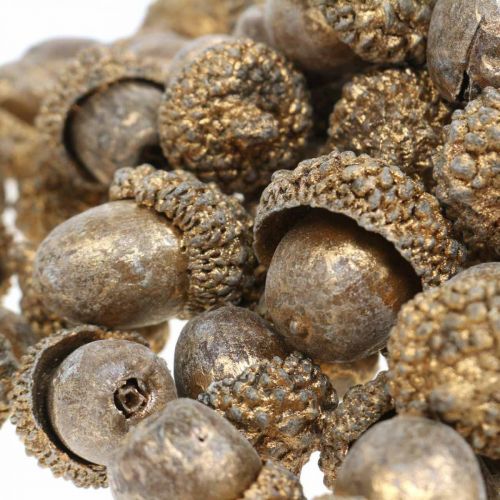 Artículo Frutas de otoño doradas, decoraciones festivas de otoño, bellotas decorativas por supuesto, decoración de Adviento Ø1,5 - 2,5 cm L1,5 - 3 cm 300 g