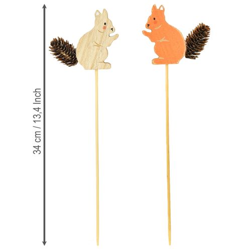 Artículo Tapones decorativos de flores de ardilla de madera, 9 x 8 x 1,5 cm, 12 unidades