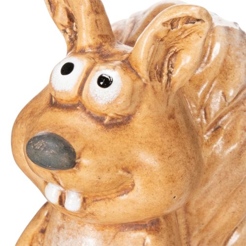 Figura de ardilla sentada para decoración otoñal, 10 cm. | Floristik24.es