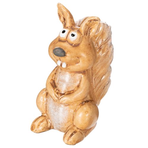 Figura de ardilla sentada para decoración otoñal, 10 cm. | Floristik24.es