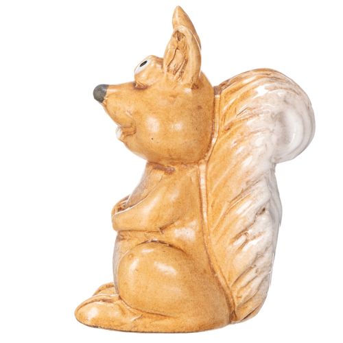 Figura de ardilla sentada para decoración otoñal, 10 cm. | Floristik24.es