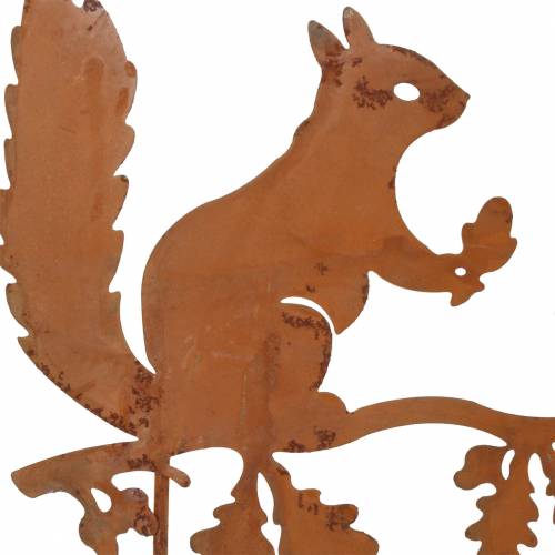 Artículo Estacas de jardín ardilla en rama patina metal H42cm 3pcs