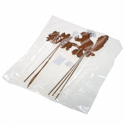Artículo Estacas de jardín ardilla en rama patina metal H42cm 3pcs