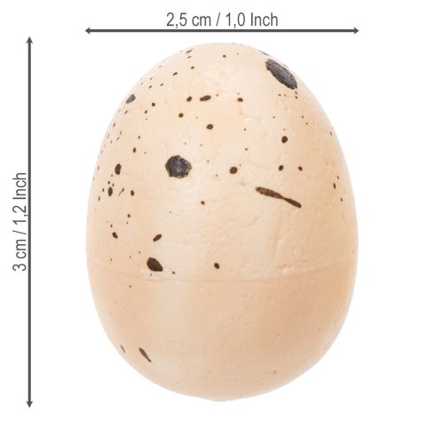 Artículo Huevos de Pascua decorativos con superficie moteada para arreglos primaverales, 3 cm, 24 piezas