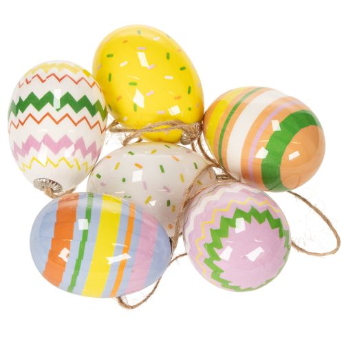 Artículo Adornos de huevos de Pascua, perfectos para decorar árboles y ramas de Pascua, 6 cm, 12 piezas