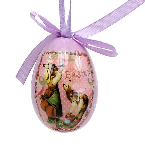 Floristik24 Huevos con estampado violeta-rosa 5-8cm 8pcs
