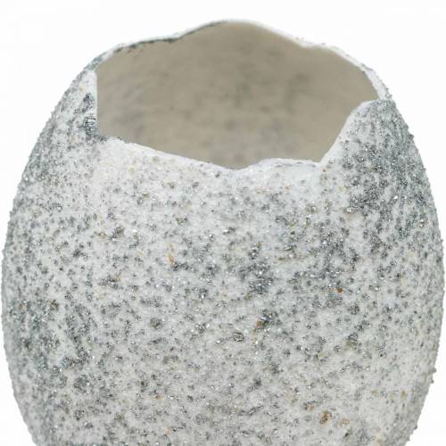 Floristik24 Cáscara de huevo para plantar, decoración de Pascua, jardinera, clara de huevo decorativa plateada 4 piezas