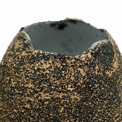 Floristik24 Huevo con patas macetero cáscara de huevo marrón dorado 13cm 4uds