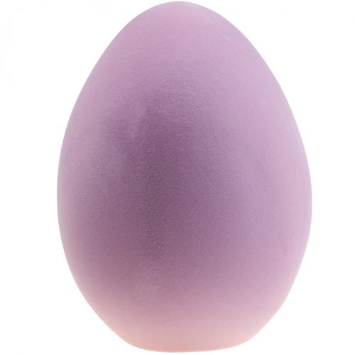 Floristik24 Huevo de Pascua plástico grande huevo decorativo morado flocado 40cm