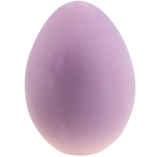 Artículo Huevo de Pascua plástico grande huevo decorativo morado flocado 40cm