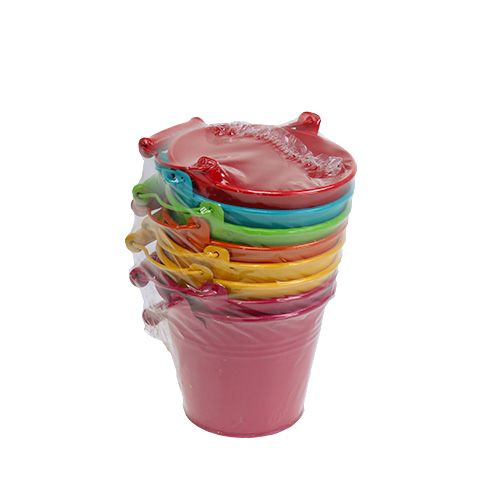 Floristik24 Cubo Ø12cm H10cm 8pcs diferentes colores