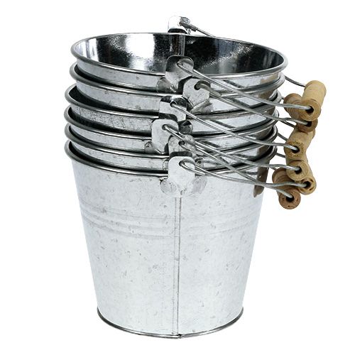 Artículo Cubos Ø14cm H12cm 6 piezas Zinc brillante.