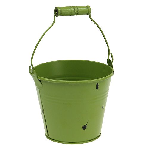 Floristik24 Cubo verde Ø12cm H10cm aspecto antiguo