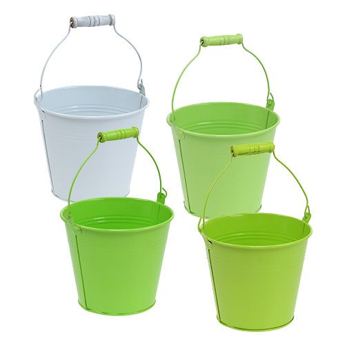 Floristik24 Cubo mezcla verde Ø14cm H12cm 6pcs