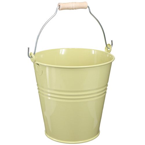 Floristik24 Maceta cubo de metal verde-amarillo 26x22,5x23cm 6l