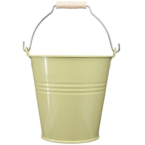 Artículo Maceta cubo de metal verde-amarillo 26x22,5x23cm 6l