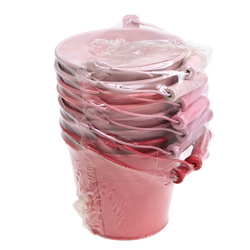 Floristik24 Cubo Rosa Mix Ø12cm H10cm 8pcs