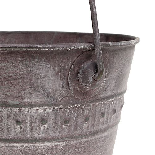Floristik24 Cubo Zinc Ø15cm H12cm Púrpura lavado