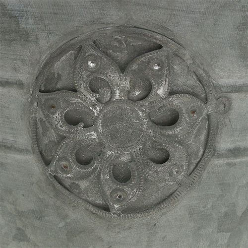 Floristik24 Cubo con flor Ø16cm H15cm zinc