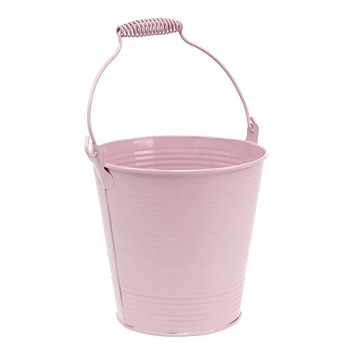 Floristik24 Cubo con patrón acanalado rosa pastel Ø14.5cm H14.5cm