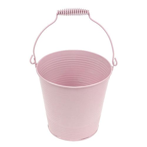 Floristik24 Cubo con patrón acanalado rosa pastel Ø14.5cm H14.5cm