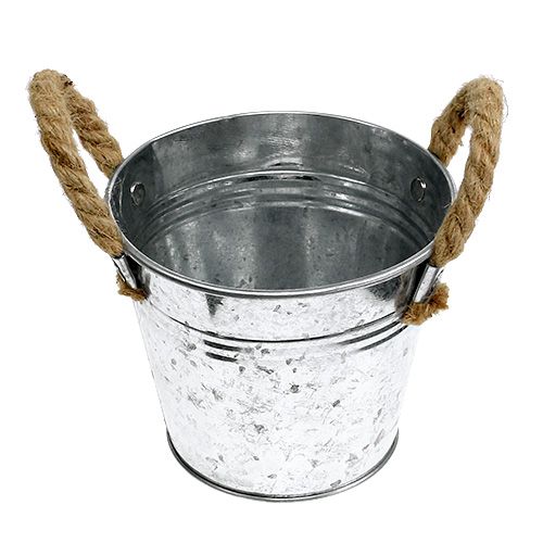 Artículo Cubo con asas de cuerda Ø14cm H12cm