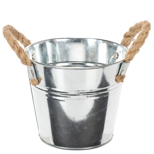 Cubo con asas de cuerda Ø14cm H12cm comprar | Floristik24.es