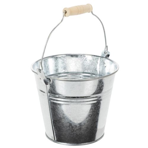Cubo de Ø14cm H12cm, 6 unidades. Zinc, brillante. | Floristik24.es