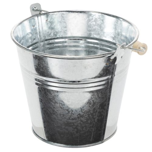 Cubo de Ø14cm H12cm, 6 unidades. Zinc, brillante. | Floristik24.es