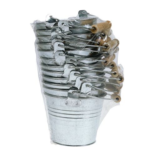 Artículo Cubo Ø10cm H8cm 10 uds. Zinc brillante