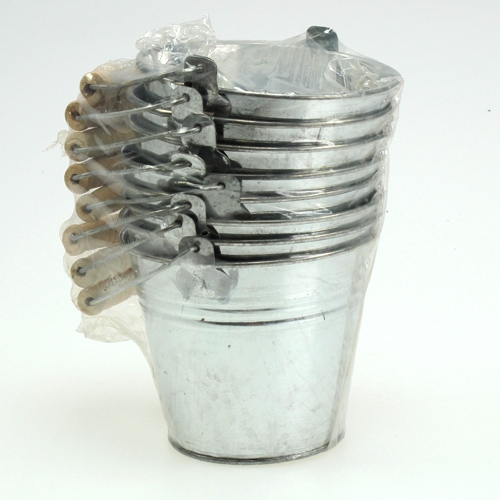Artículo Cubo Ø12cm H10cm 8uds. Zinc brillante
