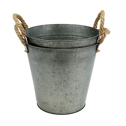 Floristik24 Cubo antiguo Ø25cm H24cm 2pcs
