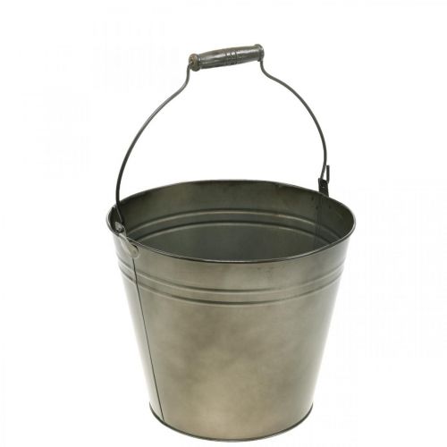 Floristik24 Cubo de metal, macetero, contenedor de metal Ø25cm H21cm