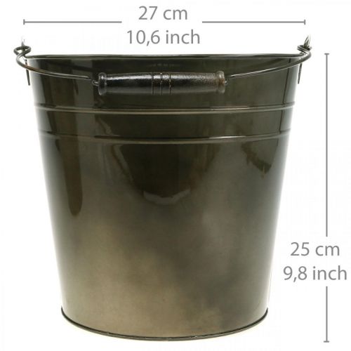 Floristik24 Recipiente de metal, cubo de plantas, decoración de metal Ø27cm H25cm