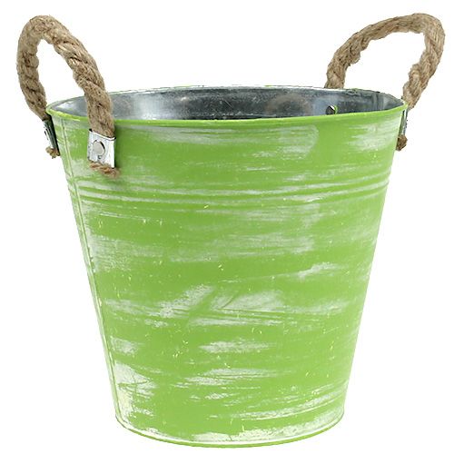 Floristik24 Cubo de resorte verde Ø25cm H24cm 2pcs