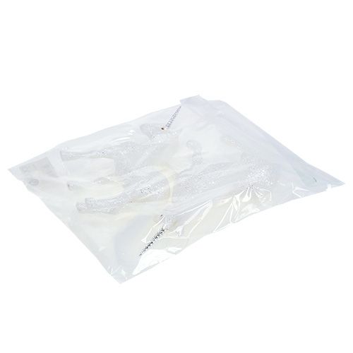 Floristik24 Unicornio blanco con brillo 18cm 2pcs