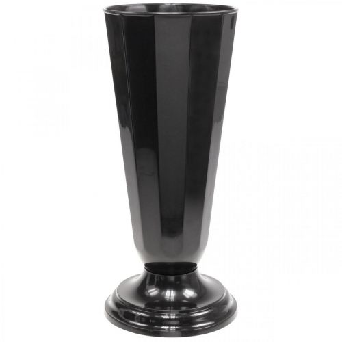 Floristik24 Jarrón de ajuste Szwed Negro Ø19cm