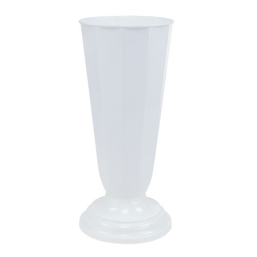 Floristik24 Jarrón de ajuste Szwed blanco Ø19cm