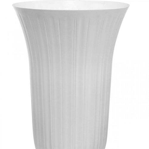 Floristik24 Jarrón de plástico Lilia blanco Ø28cm H48cm