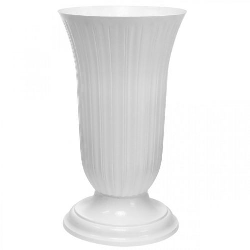 Floristik24 Jarrón de plástico Lilia blanco Ø28cm H48cm